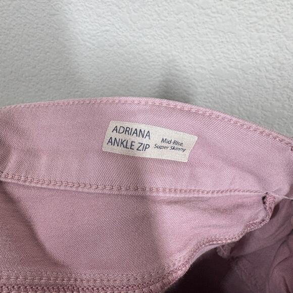 Mavi Womens 32 Adriana Ankle Zip Mid Rise Super Skinny Jeans Rose Twill Pink - Picture 10 of 13